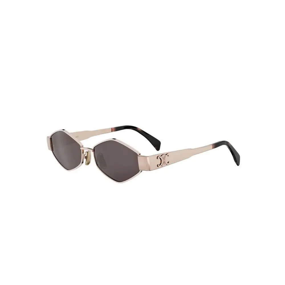 New Celine CL40254U 28A Sunglasses Rose Gold Geometric Shape Authentic